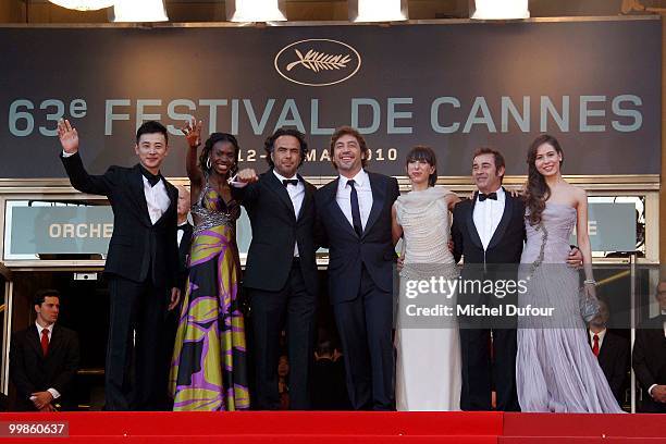 Guest, Diaryatou Daff, Alenjandro Gonzalez Inarritu, Javier Bardem, Maricel Alvarez and Eduardo Fernandez and Martina Garcia attend 'Biutiful'...