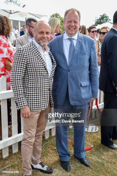 Sergio Momo and Andy Palmer attend the Xerjoff Royal Charity Polo Cup 2018 on July 14, 2018 in Newbury, England.