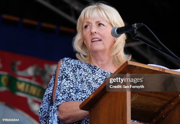 Labour General Secretary Jennie Formby gives a speech during the 134th Durham Miners' Gala on July 14, 2018 in Durham, England. Over two decades...