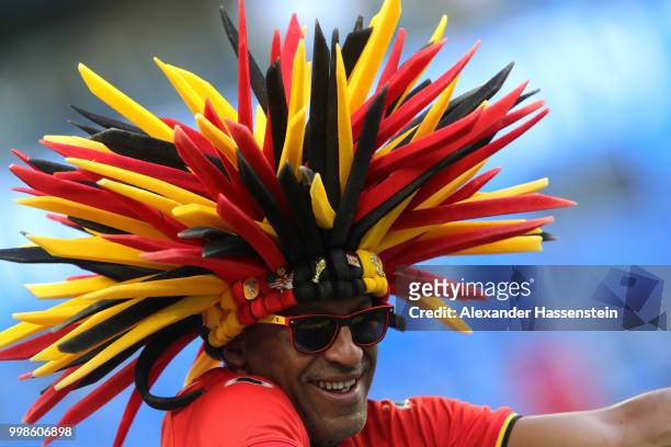 Belgium fan celebrates following his sides victory in the 2018 FIFA World Cup Russia 3rd Place Playoff match between Belgium and England at Saint...