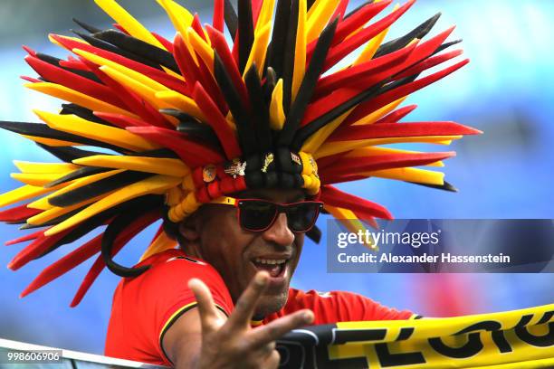 Belgium fan celebrates following his sides victory in the 2018 FIFA World Cup Russia 3rd Place Playoff match between Belgium and England at Saint...