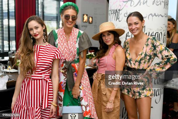 Kyleigh McCollam, Tanya Litkovska, Julie Manganelli and Ksenia Mz attend the O'NEILL in Miami! Brunch at The Bazaar on July 14, 2018 in Miami Beach,...