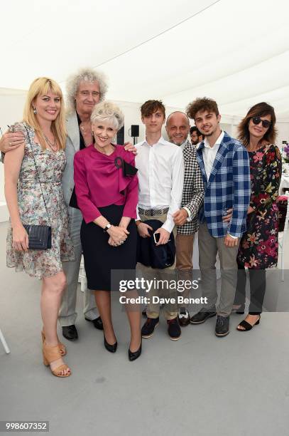 Meredith Ostom, Brian May, Anita Dobson, Alessandro Momo, Sergio Momo, Riccardo Momo and Arianna Brusca attend the Xerjoff Royal Charity Polo Cup...