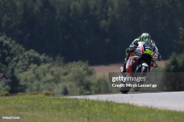Cal Crutchlow of Great Britain and LCR Honda heads down a straight during the qualifying practice during the MotoGp of Germany - Qualifying at...