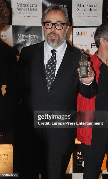 Alex de la Iglesia receives the Jorge Fiestsa Award during the 'Orange and Lemon' Awards on May 17, 2010 in Madrid, Spain. This prizes awards the...