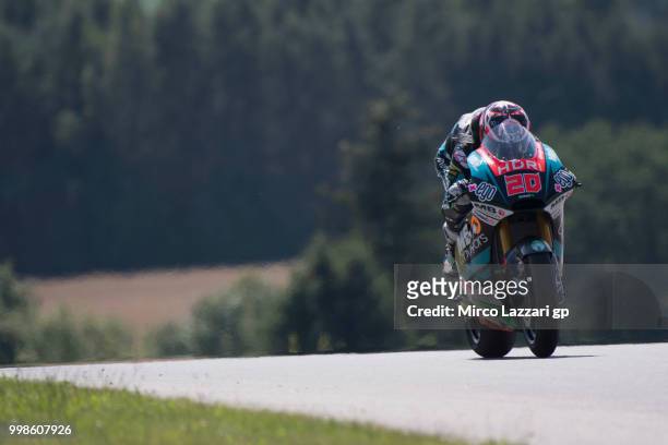 Fabio Quartararo of France and Beta Tools - Speed Up Racing heads down a straight during the qualifying practice during the MotoGp of Germany -...