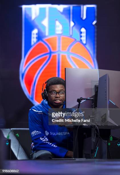 Of Knicks Gaming looks on during game against Wizards District Gaming during Day 3 of the NBA 2K - The Ticket tournament on July 14, 2018 at the NBA...