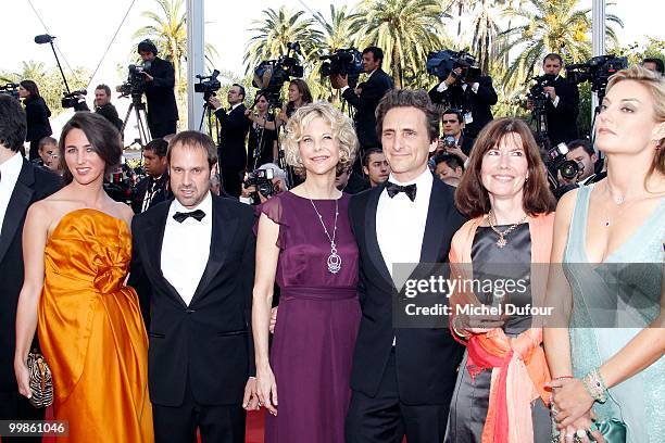 Guests, Meg Ryan, Lawrence Bender, Diane Weyermann and Lucy Walker attend the premiere of 'Countdown To Zero' held at the Palais des Festivals during...