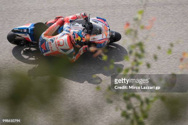 Jack Miller of Australia and Alma Pramac Racing rounds the bend during the qualifying practice during the MotoGp of Germany - Qualifying at...