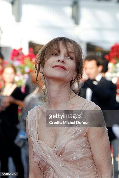 Isabelle Huppert attends 'Biutiful' Premiere at the Palais des Festivals during the 63rd Annual Cannes Film Festival on May 17, 2010 in Cannes,...