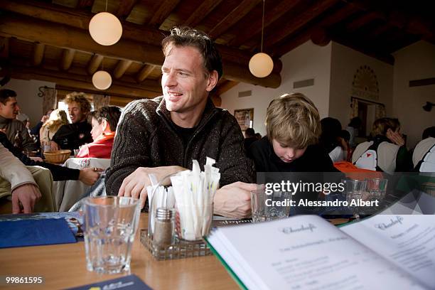 The writer and journalist Tim Dowling spend his holiday on ski on December 22, 2008 in St Moritz, Switzerland.