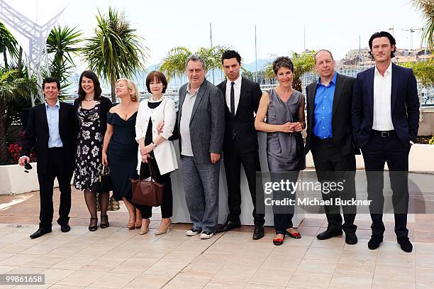 Guest, Moira Buffini, guest, Posy Simmonds, Director Stephen Frears, Dominic Cooper, Tamsin Greig, Bill Camp and Luke Evans attend the "Tamara Drew"...