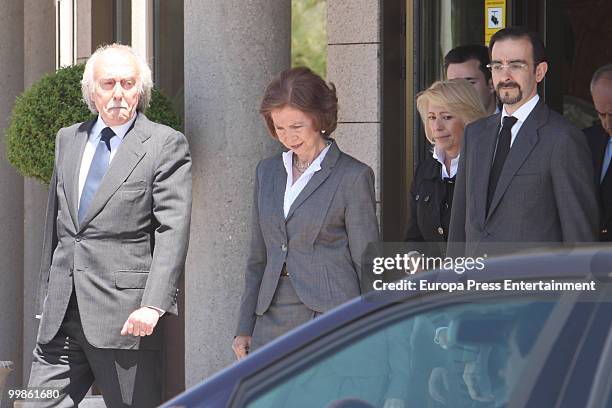 Queen Sofia attends the funeral chapel for banker Alfonso Escamez on May 17, 2010 in Madrid, Spain.