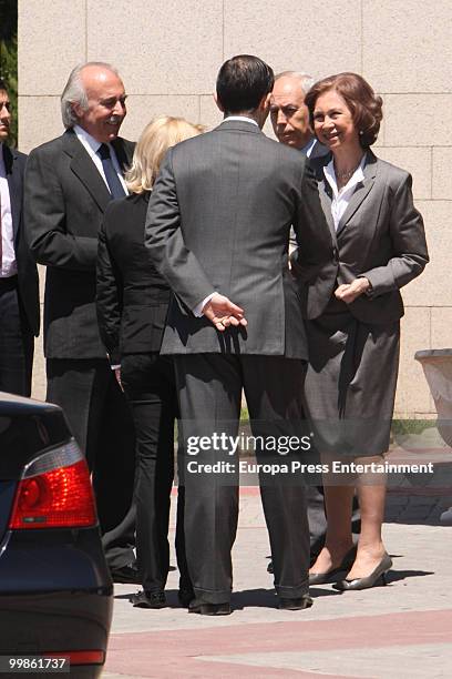 Queen Sofia attends the funeral chapel for banker Alfonso Escamez on May 17, 2010 in Madrid, Spain.