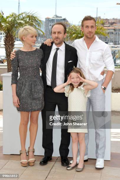 Actors Michelle Williams, director Derek Cianfrance, Faith Wladyka and Ryan Gosling attend the 'Blue Valentine' Photo Call held at the Palais des...