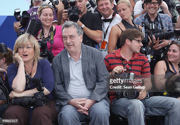 Director Stephen Frears sits with the photographers as he attends the "Tamara Drew" Photocall at the Palais des Festivals during the 63rd Annual...