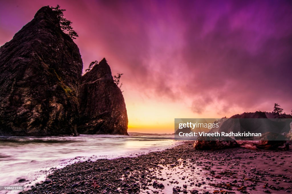 Dramatic Sunset Rialto Beach
