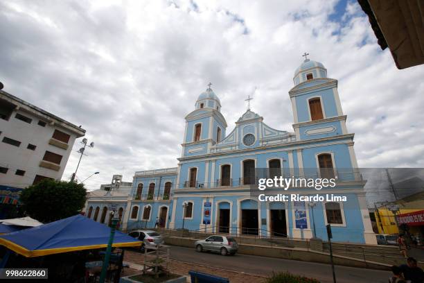 facade of our lady of conception church, santarem, para state, brazil - northern brazil ストックフォトと画像