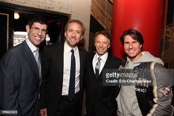 Disney's Rich Ross, Nicolas Cage, Producer Jerry Bruckheimer and Tom Cruise at the Cinematic Celebration of Jerry Bruckheimer sponsored by Sprint and...