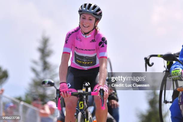 Arrival / Annemiek van Vleuten of The Netherlands and Team Mitchelton-Scott Pink leader jersey / Celebration / during the 29th Tour of Italy 2018 -...