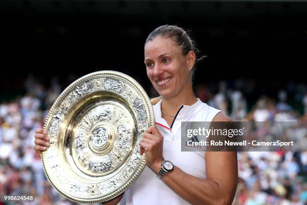 Wimbledon Ladies' Singles Champion Angelique Kerber after defeating Serena Williams in the final at All England Lawn Tennis and Croquet Club on July...