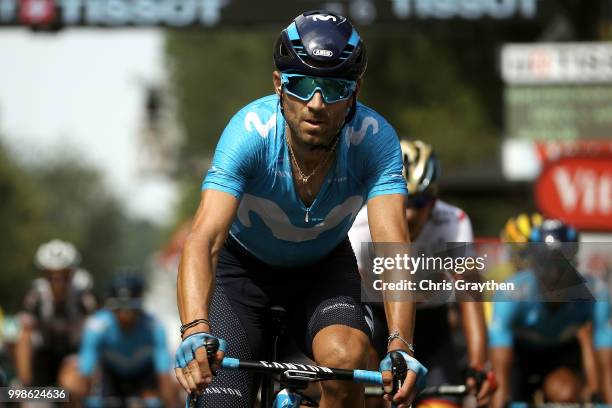 Arrival / Alejandro Valverde of Spain and Movistar Team / during the 105th Tour de France 2018, Stage 8 a 181km stage from Dreux to Amiens Metropole...