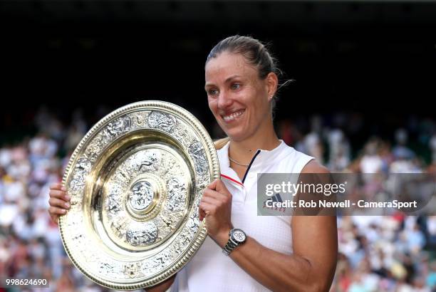 Wimbledon Ladies' Singles Champion Angelique Kerber after defeating Serena Williams in the final at All England Lawn Tennis and Croquet Club on July...