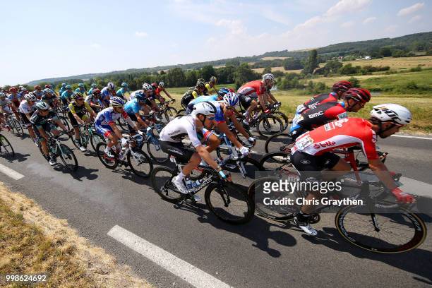 Thomas De Gendt of Belgium and Team Lotto Soudal / Luke Rowe of Great Britain and Team Sky / Landscape / Peloton / during the 105th Tour de France...