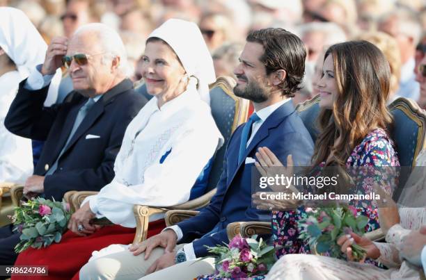 King Carl Gustaf of Sweden, Queen Silvia of Sweden, Prince Carl Philip of Sweden and Princess Sofia of Sweden during the occasion of The Crown...