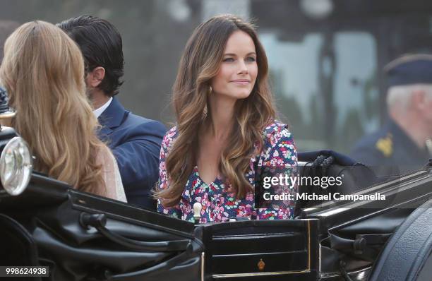 Princess Sofia of Sweden during the occasion of The Crown Princess Victoria of Sweden's 41st birthday celebrations at Borgholm Sports Arena on July...