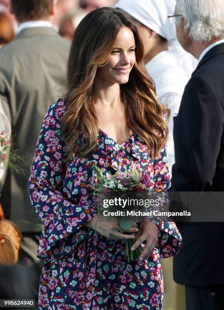 Princess Sofia of Sweden during the occasion of The Crown Princess Victoria of Sweden's 41st birthday celebrations at Borgholm Sports Arena on July...