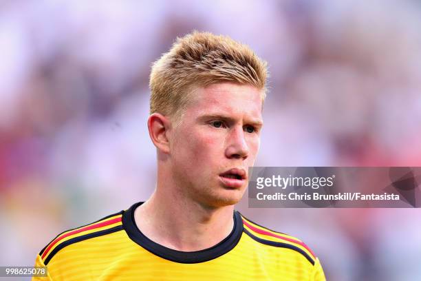 Kevin De Bruyne of Belgium looks on during the 2018 FIFA World Cup Russia 3rd Place Playoff match between Belgium and England at Saint Petersburg...
