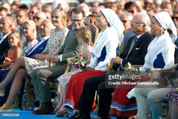 Prince Daniel of Sweden, Princess Estelle of Sweden, Crown Princess Victoria of Sweden, King Carl Gustaf of Sweden and Queen Silvia of Sweden during...