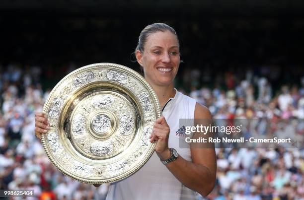 Wimbledon Ladies' Singles Champion Angelique Kerber after defeating Serena Williams in the final at All England Lawn Tennis and Croquet Club on July...