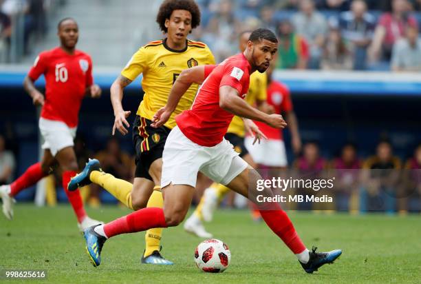 Ruben Loftus-Cheek of England vies for the ball with Axel Witsel of Belgium during the 2018 FIFA World Cup Russia 3rd Place Playoff match between...