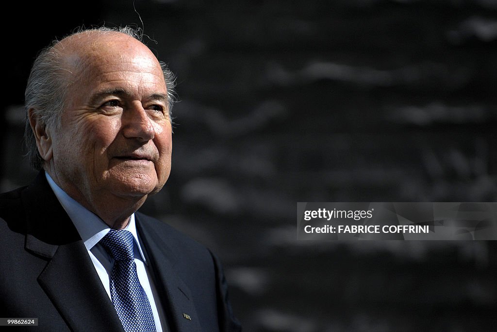 FIFA president Sepp Blatter watches prio