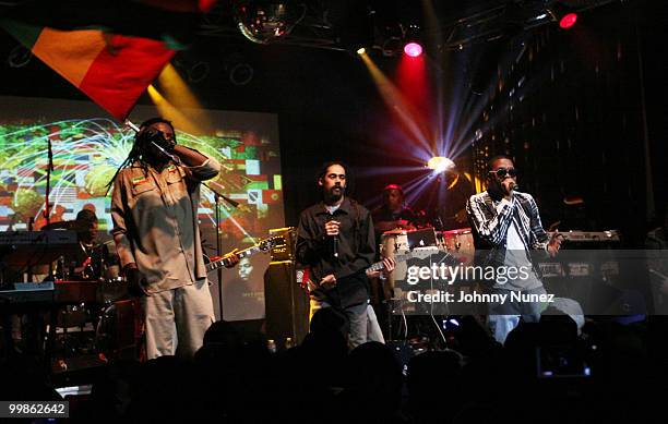 Damian Marley and NAS perform at the Highline Ballroom on May 17, 2010 in New York City.