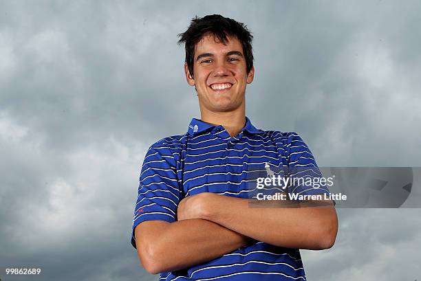 Matteo Manassero of Italy poses for a portrait prior to the BMW PGA Championship on the West Course at Wentworth on May 18, 2010 in Virginia Water,...