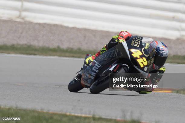 Marcos Ramirez of Spain and Bester Capital Dubai rounds the bend during the qualifying practice during the MotoGp of Germany - Qualifying at...