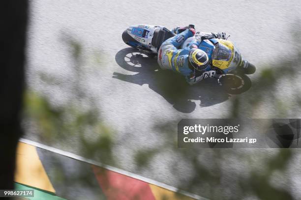 Tom Luthi of Switzerland and and Team EG 0,0 Marc VDS rounds the bend during the qualifying practice during the MotoGp of Germany - Qualifying at...