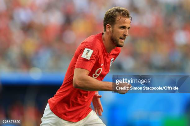 Harry Kane of England looks on during the 2018 FIFA World Cup Russia 3rd Place Playoff match between Belgium and England at Saint Petersburg Stadium...