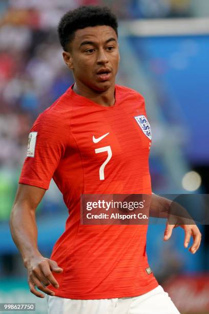 Jesse Lingard of England gestures during the 2018 FIFA World Cup Russia 3rd Place Playoff match between Belgium and England at Saint Petersburg...