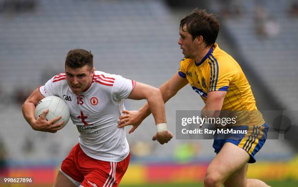 Dublin , Ireland - 14 July 2018; Connor McAliskey of Tyrone in action against David Murray of Roscommon during the GAA Football All-Ireland Senior...