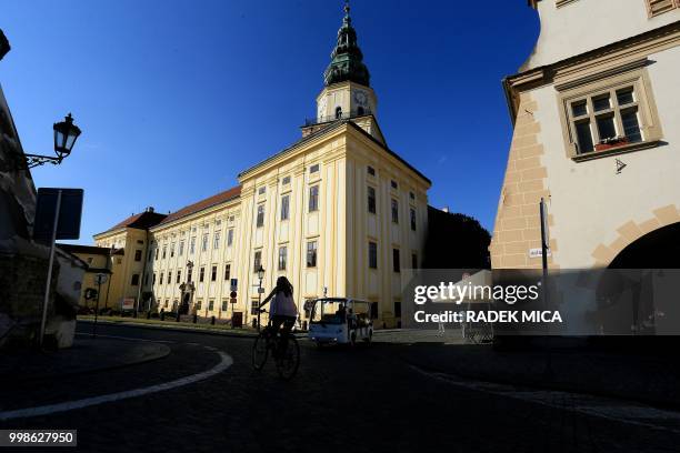 Picture taken on July 13, 2018 shows a view of the casle in the Czech city of Kromeriz. - Churches in the Czech Republic are up in arms against the...