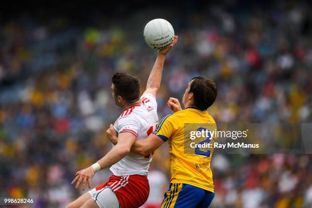 Dublin , Ireland - 14 July 2018; Connor McAliskey of Tyrone in action against David Murray of Roscommon during the GAA Football All-Ireland Senior...