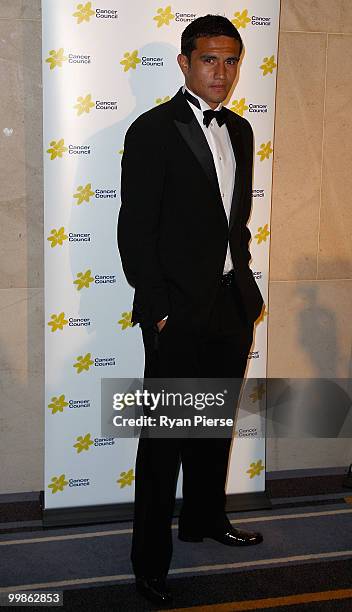 Tim Cahill of Australia and Everton arrives to host gala dinner in aid of the Tim Cahill Cancer Fund for Children at the Hilton Hotel on May 18, 2010...