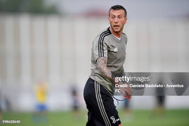 Federico Bernardeschi during a Juventus afternoon training session on July 14, 2018 in Turin, Italy.