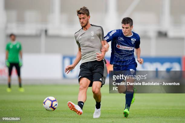 Daniele Rugani during a Juventus afternoon training session on July 14, 2018 in Turin, Italy.