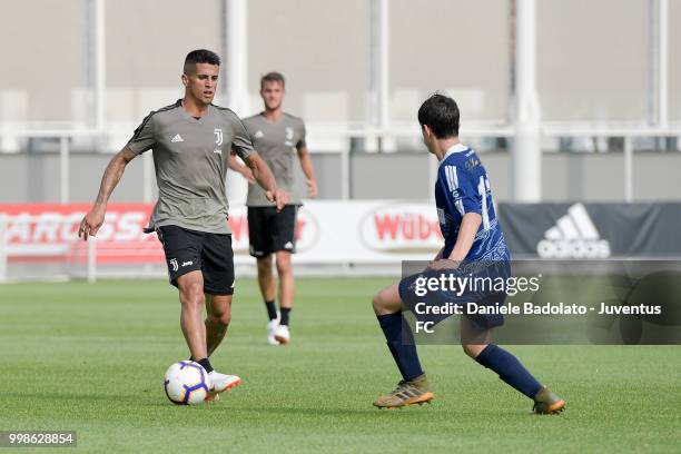 Joao Cancelo during a Juventus afternoon training session on July 14, 2018 in Turin, Italy.