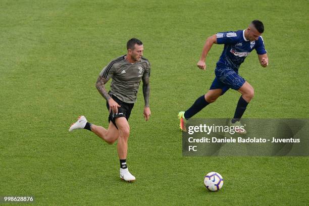 Federico Bernardeschi during a Juventus afternoon training session on July 14, 2018 in Turin, Italy.